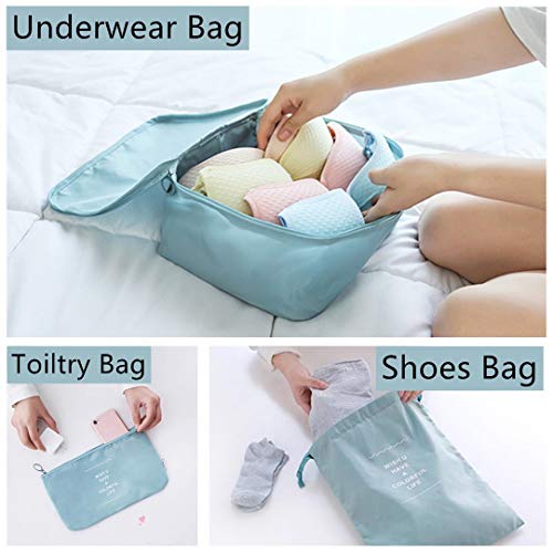 Luggage Packing Organizers Packing Cubes Set for Travel (blue) - color: blue 6pc