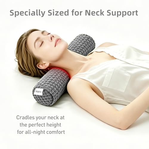 Cervical Pillow for Neck Pain, Memory Foam Neck Roll – Grey - color: Grey