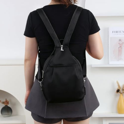 Rueesh Anti-Theft Backpack for Women, Multi-Pocket Crossbody Bag - color: Black