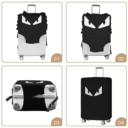 3-Piece Set (20/24/28 Inch) Fabric Suitcase Cover (White Eye) - color: Black Fabric, size: 20/24/28" Suitcase Cover.