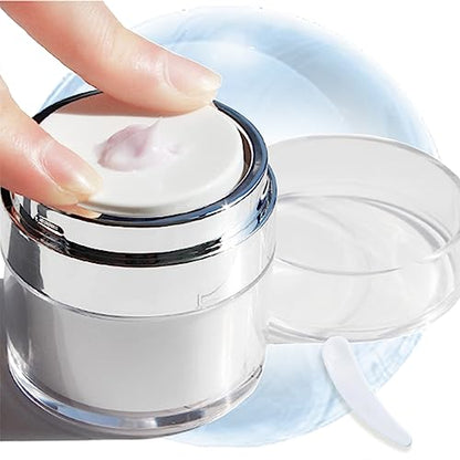 Airless Pump Jar - Refillable Travel Size Containers for Toiletries, Leak Proof Vacuum Lotion Dispenser for Moisturizer, Cream & Skincare, TSA Approved Travel Bottles Set (15/30/50ml) - size: 30ml