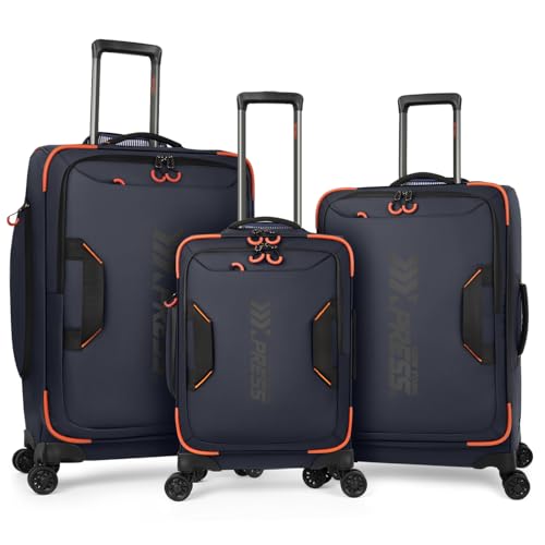 3-Piece Softside Upright Luggage Set,Waterproof Fabric - color: Blue, size: 3-Piece Set (22"/26"/30'')