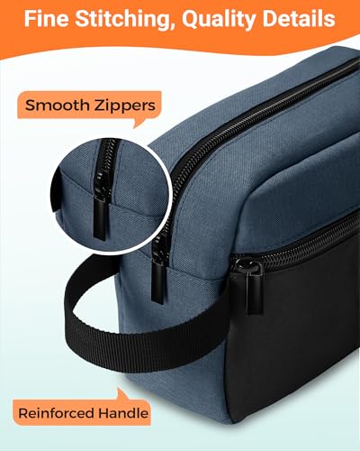 Elviros Hanging Toiletry Bag for Men, Travel Dopp Kit, Small, Blue & Black - color: Blue&Black, size: Small