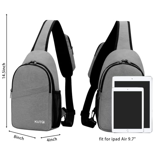 Crossbody Sling Bag for Women Men Multipurpose Sling Backpack Travel Essentials Hiking Shoulder Bag Daypack - color: A1-grey