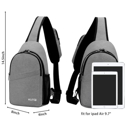 Crossbody Sling Bag for Women Men Multipurpose Sling Backpack Travel Essentials Hiking Shoulder Bag Daypack - color: A1-grey