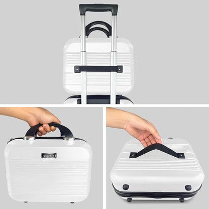 14 Inch Waterproof Hard Shell Travel Makeup Case (White) - color: H007-White-14 Inch