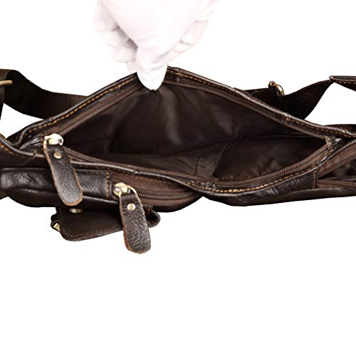 Leather Sling Bag Crossbody Backpack for Men Women Travel Outdoor Camping - color: #05coffee