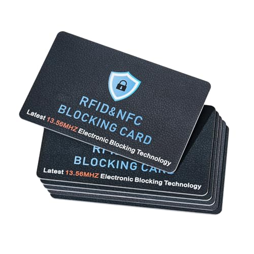 6 Pack RFID Blocking Card, Contactless NFC Debit Credit Card Passport Protector,Entire Wallet Purse Protect - color: 6 Pcs Black