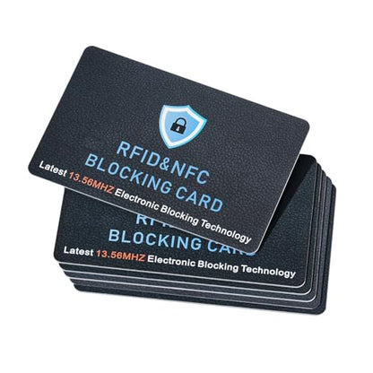 6 Pack RFID Blocking Card, Contactless NFC Debit Credit Card Passport Protector,Entire Wallet Purse Protect - color: 6 Pcs Black
