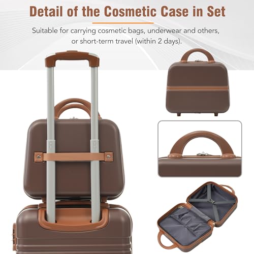Carry on Luggage with Wheels 4 Piece Hardshell Suitcase Set Spinner,A7 - color: A7