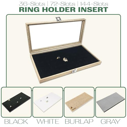 The Display Guys 2-Pack 10-Compartment Vertical Jewelry Tray Insert, White - color: White, size: Compartments - 10