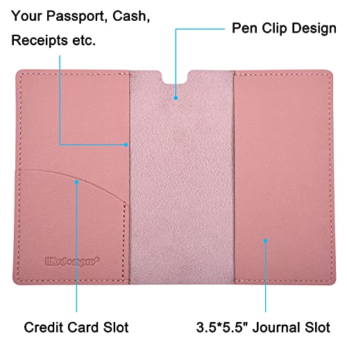 Wisdompro 2 Pack 3.5" x 5.5" Journal Cover for Field Notes Notebooks, Pink - color: Pink
