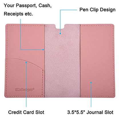 Wisdompro 2 Pack 3.5" x 5.5" Journal Cover for Field Notes Notebooks, Pink - color: Pink