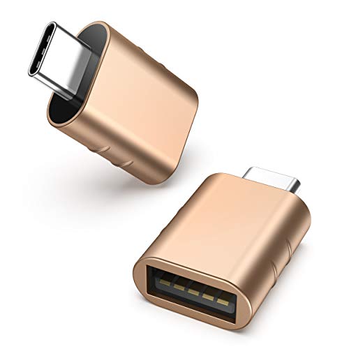 Syntech USB C to USB Adapter Pack of 2, USB 3.0 to Thunderbolt 5/4 Adapter - color: Gold, size: 1.08 X 0.65 X 0.32 Inch