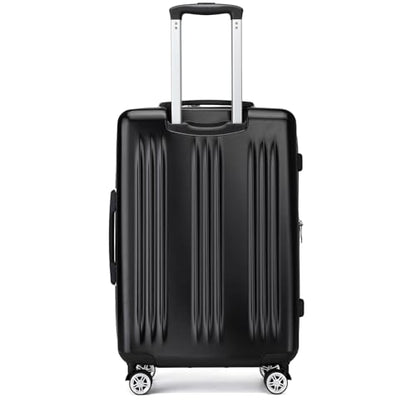 Kono 28 Inch Large Checked Luggage with Spinner Wheels Expandable TSA Lock - color: Black, size: 28"