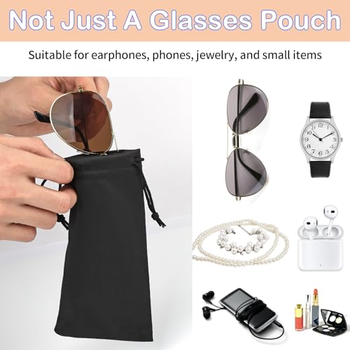 Hoiny 6 Pcs Premium Microfiber Sunglasses Pouch Bag, Glasses Case Soft - color: Multi Color