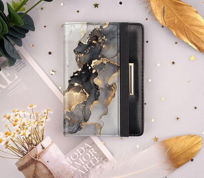 Coco Rossi Passport Holder for Travel Women Slim RFID Passport Cover Wallet - color: Grey Marble