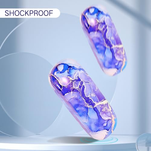 PERFECTSIGHT Hard Shell Eyeglasses Case, Kawaii Protective Glasses Case for Kids, Cute Eyeglass Case for Women Men Girls - color: Purple Marble