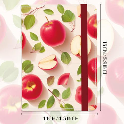 Passport Holder with Fruit Apple Design Unique PU Leather Travel Wallet Fun and Cheerful Passport Cover for All 5.9 x 4.3 Inches - color: Apple
