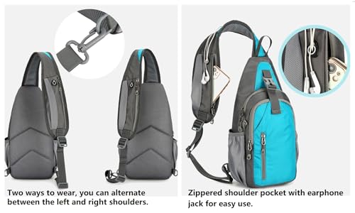 levayhill Small Crossbody Sling Backpack,Hiking Daypack Men Women,Lake Blue - color: Lake Blue