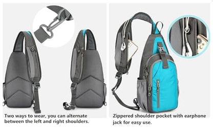 levayhill Small Crossbody Sling Backpack,Hiking Daypack Men Women,Lake Blue - color: Lake Blue