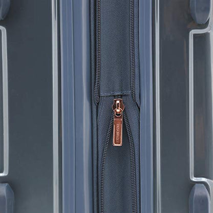 kensie 3 Piece "Alma" Light Metallic Style TSA-Lock Spinner Luggage Set, Midnight Blue Option - color: Midnight Blue, size: 28"/24"/20" (3 Piece Set)