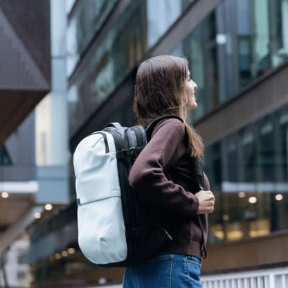 Travel Backpack 60L Expandable Air Compression System Water Resistant TSA Lock Carry-On Suitcase Luggage (Air Pump Not Included) - color: Pastel Blue