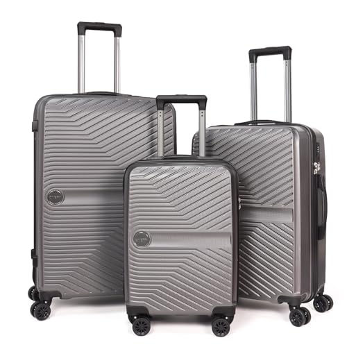 Luggage Set 3 Pieces -Suitcase Set - Luggage with Wheels - Check-in Luggage - PC + ABS Durable Suitcase Rotating Silent Wheels 3-Piece 20/24/28 Mint Green (grey) - color: grey