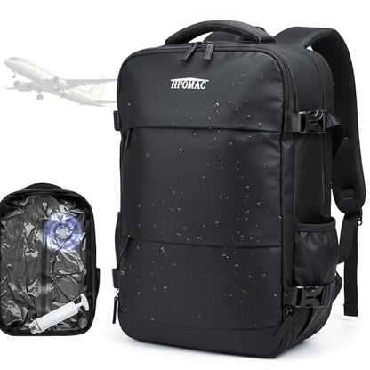 Vacuum Compression Travel Backpack, Black, Fits 17-Inch Laptop - color: Black