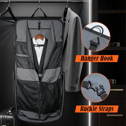 WELKINLAND 3-Suit Garment Bags for Travel & 4Pack Compression Packing Cubes
