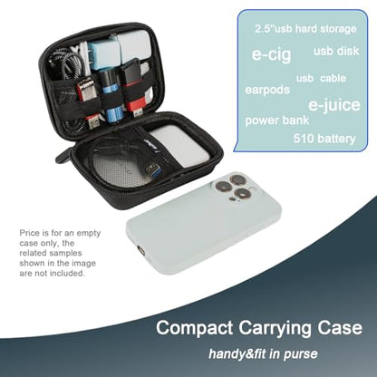 EVA Hard Shell Cable Organizer Travel Case for Cords & Tech Gear - size: 5.5X3.9 inch