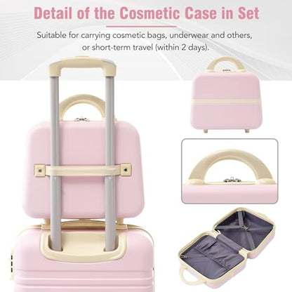 Carry on Luggage with Wheels 4 Piece Hardshell Suitcase Set Spinner,A6 - color: A6