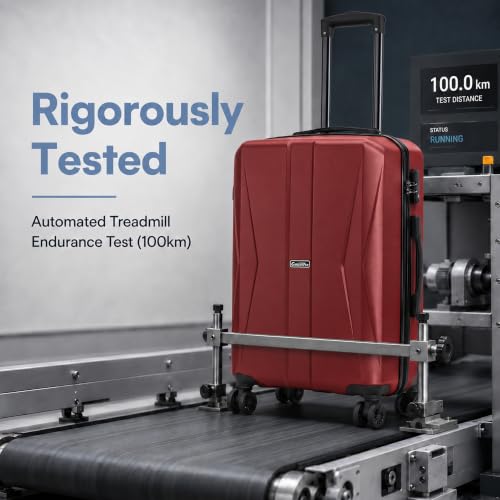 20/24/28 Inch Hardshell Suitcase Set, ABS Luggage Set with TSA Lock 5 Piece - color: Red