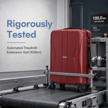 20/24/28 Inch Hardshell Suitcase Set, ABS Luggage Set with TSA Lock 5 Piece - color: Red
