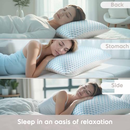 Nestl Cooling Kids Pillow for Sleeping 1 Pack, Luxury Shredded Memory Foam Pillows Kids Size, Adjustable Cold Gel Pillows for Hot Sleepers Supportive Cool Pillow for Side Back Stomach Sleepers - size: Kids 13"x18"
