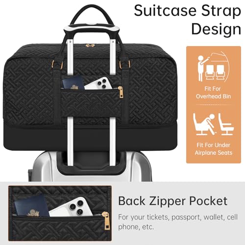 21" Weekender Bag Overnight Bag Travel Duffel Bag for Women - size: With J Makeup Bag