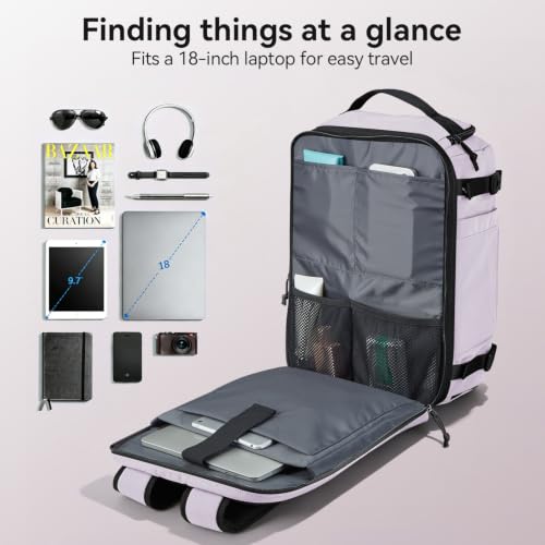 Travel Backpack for Men Women, Carry On Laptop Backpack - color: Purple-1