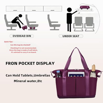 Travel Rolling Duffel Bag with Removable Wheels,Expandable Foldable Carry-On Luggage for Trip or Hospitalization - color: Burgundy‌ Backpack