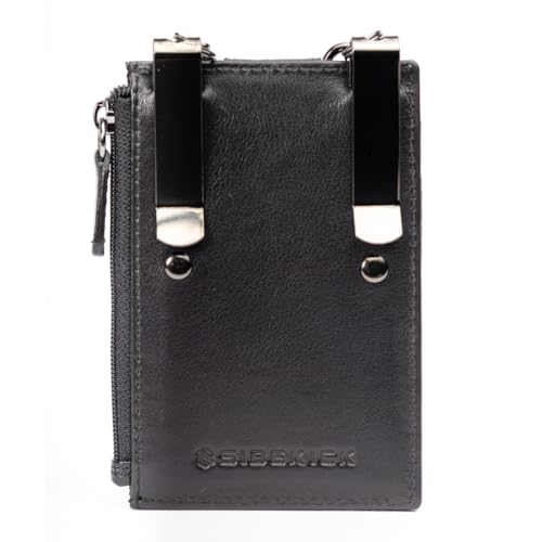 RFID Blocking Boot Wallet with Security Chain & Zipper Lock – Genuine Leather Wallets for Men, Travel Wallets Women, Minimalist Leather Card Holder - color: Black Embossed