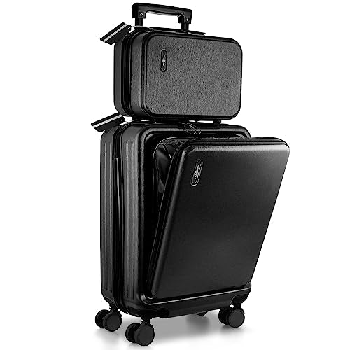 TRAVELARIM 20 Inch Carry On Luggage 22x14x9 Airline Approved Suitcase - color: Black, size: Carry-on 20 Inch