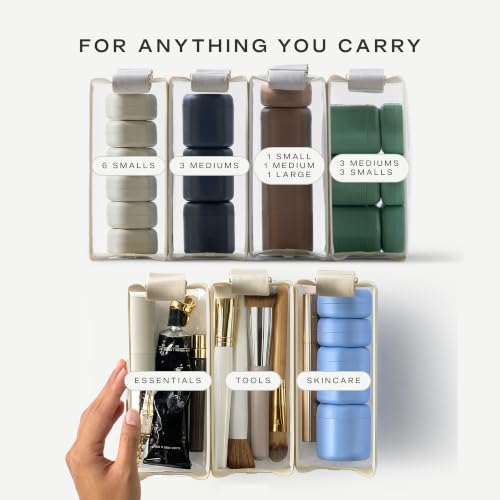 Cadence Parcel - Clear Travel Kit with Zipperless Magnetic Closure - Ink, Small - Durable, Leak-Resistant and TSA Approved Toiletry Bag - Modular Organization - Recycled TPU (.5 Qt) - color: Ink, size: Small