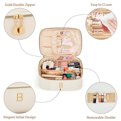 Personalized Makeup Bag Gifts for Women Travel Cosmetic Case - color: Beige01, style: B