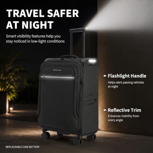 Verage Toledo Carry On Luggage Softside Expandable Suitcase with Spinner Wheel (20-Inch, Black) - color: Black, size: Carry-On 20-Inch
