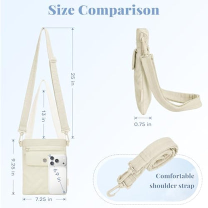 Crossbody Bags for Women, Puffer Shoulder Cell Phone Purse - color: A02-off White