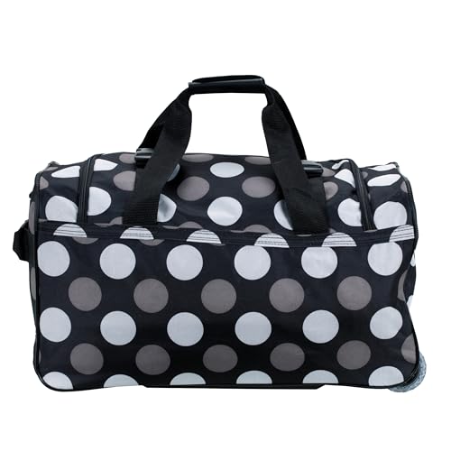 Rockland Rolling Duffel Bag, Black, 22" - color: 새로운 블랙 도트, size: 22-Inch