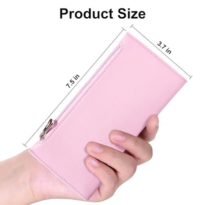 Tipmile Slim Wallet for Women, RFID Blocking Credit Card Holder - color: Blush Pink