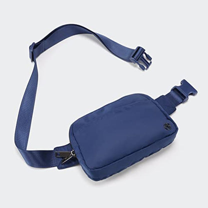Pander Nylon Fanny Pack Belt Bag for Women with 5 Zipper Pockets - color: Blue Perennial
