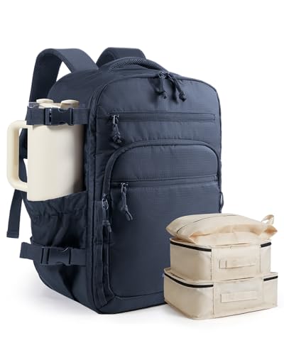 BAGSMART 17.3 inch Laptop Travel Backpack for Women & Men - Navy Blue - color: Navy Blue