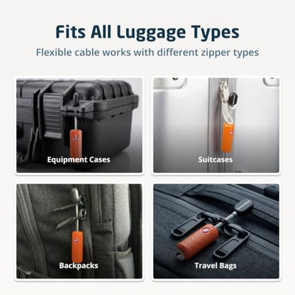 TravelMore TSA Approved Locks for Luggage with Keys, Secure Travel Locks - color: 4 Pack - Orange