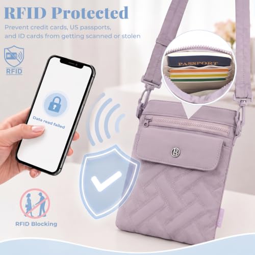 Crossbody Bags for Women, Puffer Shoulder Cell Phone Purse - color: A03-purple